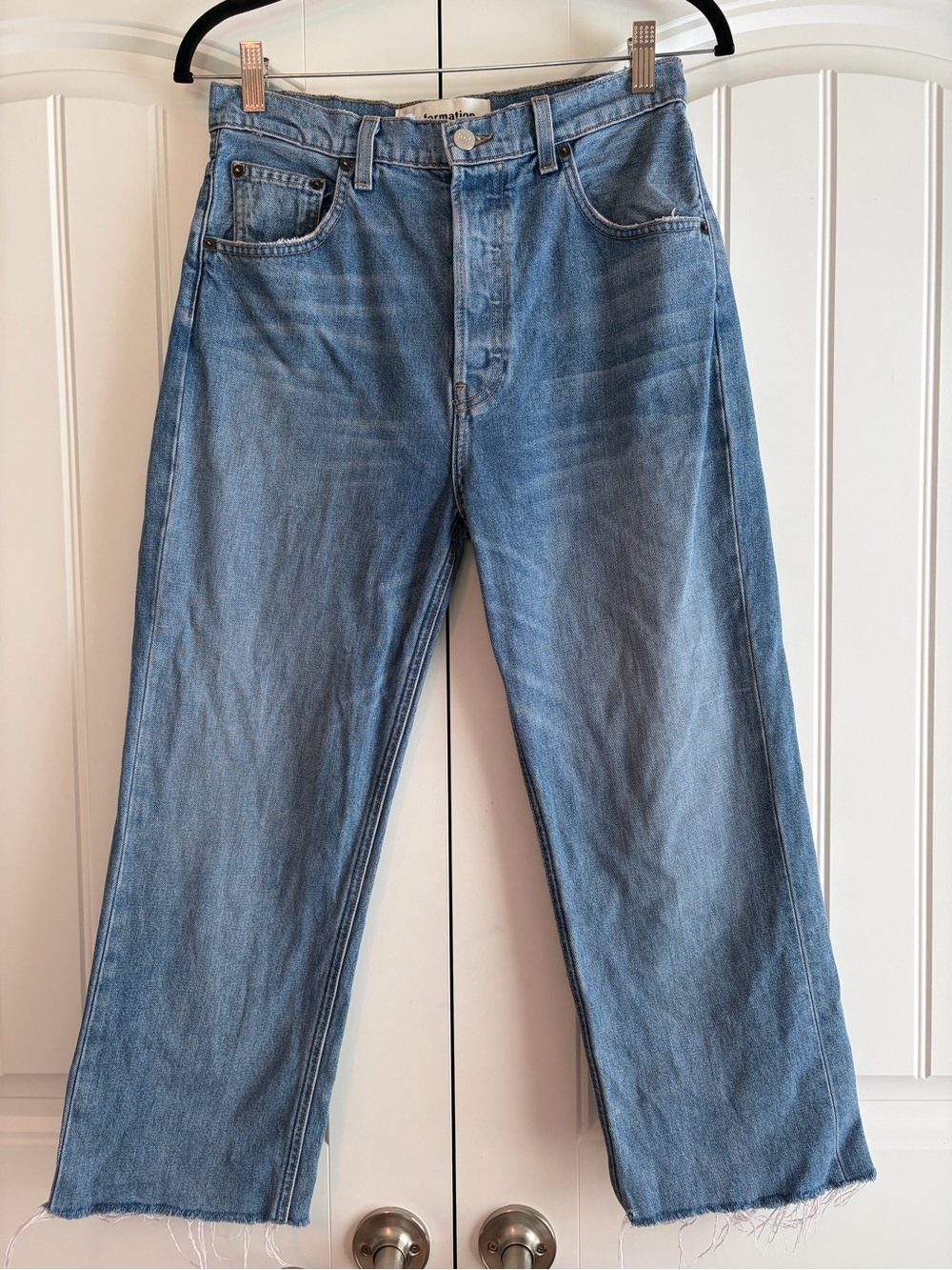Reformation Jeans Cynthia High Rise Relaxed Button Fly Raw Hem Women's Size 28